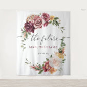 Country Boho Romantic Floral Bridal Hintergrund Wandteppich (Vorderseite)