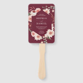 Country Boho Rose Floral Wedding Program Fan Fächer (Vorderseite)