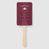 Country Boho Rose Floral Wedding Program Fan Fächer (Rückseite)