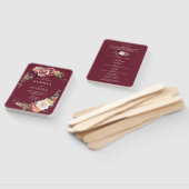 Country Boho Rose Floral Wedding Program Fan Fächer (Non-assembled)