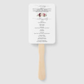 Country Boho Rose Floral Wedding Program Fan Fächer (Rückseite)