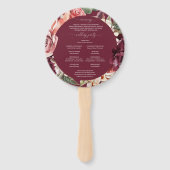 Country Boho Rose Round Gold Wedding Program Fan Fächer (Rückseite)