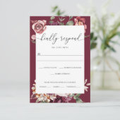 Country Boho Rose Wedding RSVP Card (Stehend Vorderseite)