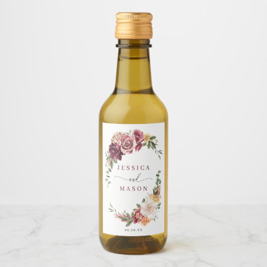 Country Boho Rustikale Gastgeschenke Hochzeiten Mi Weinetikett (Vorderseite)