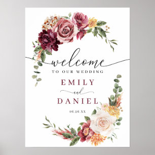 Country Boho Wedding Welcome Sign Poster