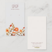 Country Boho Wildblumen Blumenschmuck Visitenkarte (Vorne/Hinten)