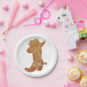 Country Boot und Hut Silhouette Pappteller (Party)