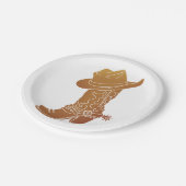 Country Boot und Hut Silhouette Pappteller (Schrägansicht)