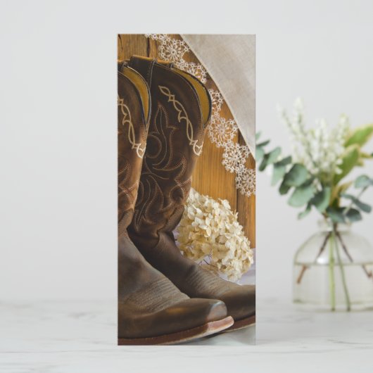 Country Boots and Lace Western Wedding Program Programm (Stehend Vorderseite)