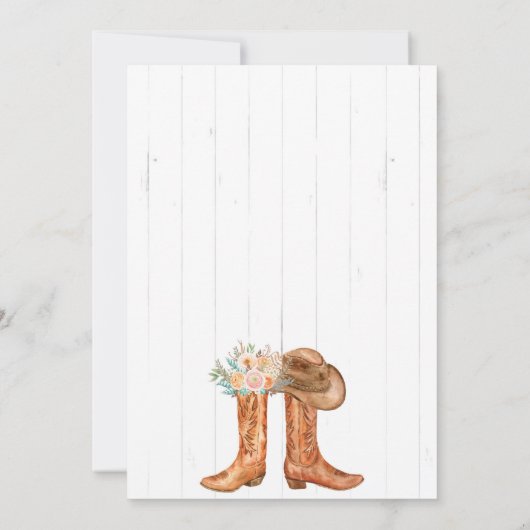 Country Boots Couples Co-Ed-Brautparty Einladung (Rückseite)