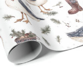 Country Boots Goose Christmas Geschenkpapier (Rolleneckpunkt)
