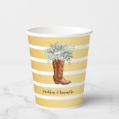 Country Boots Greenery Dusche Western Pappbecher (Vorderseite)