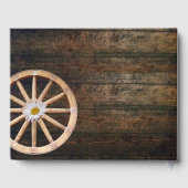 Country Boots Hat, Barn Wood Wedding Gästebuch (Rückseite)