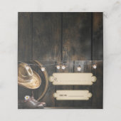 Country Boots Hat & Stallholz geklappte Platzkarte (Außenseite Aufgefaltet)