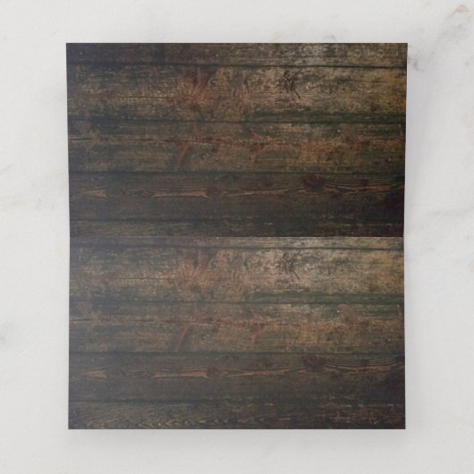 Country Boots Hat & Stallholz geklappte Platzkarte (Innenseite Aufgefaltet)