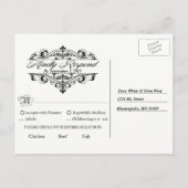 Country Boots & Lace Wedding RSVP Einladungspostkarte (Rückseite)