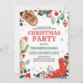 Country Boots Western Weihnachts-Party Einladung (Vorderseite)