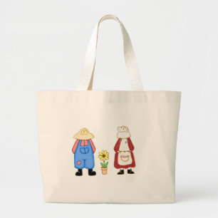 Country Boy and Girl Tote Bag Jumbo Stoffbeutel