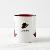 Country Brown Hat & Boots Zweifarbige Tasse (Mittel)
