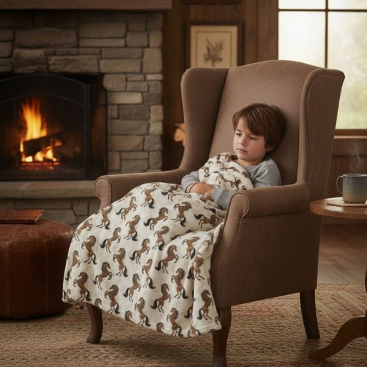 Country Brown Horses Fleecedecke