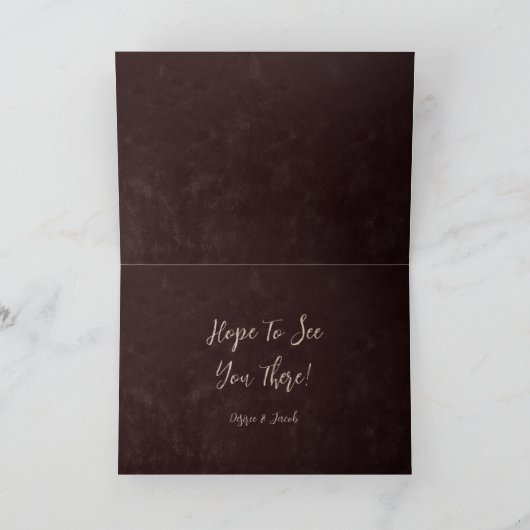 Country Brown Rodeo Bull Skull Save the Date Einladung (Innenseite)