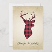 Country Buffalo Karierte Hirsche Silhouette Feiertagskarte (Vorderseite)