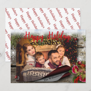 Country Bulletin Board Happy Holidays Fotokarte Einladung