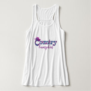 Country bumpkin denim blauen rosa grafischen T - S Tank Top