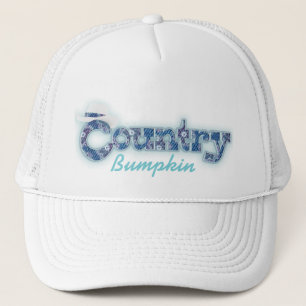 "Country bumpkin" denim blue aqua white hat Truckerkappe