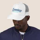 "Country bumpkin" denim blue aqua white hat Truckerkappe (Beispiel)