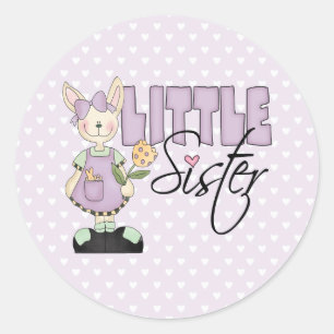 Country Bunny Little Sister (violett) Runder Aufkleber