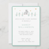 Country Bunny Rabbit Osterbaby Dusche Einladung (Vorderseite)