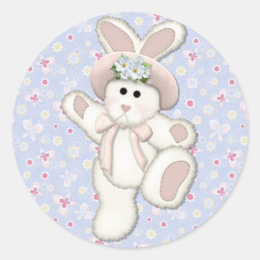 Country Bunny Runder Aufkleber (Vorderseite)