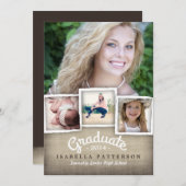 Country Burlap Abschluss 2014 Einladung (Vorne/Hinten)