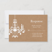 Country Burlap Chandelier UAWG RSVP Karte (Vorderseite)