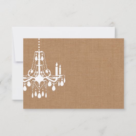 Country Burlap Chandelier UAWG RSVP Karte (Rückseite)