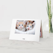 Country Burlap Family Foto Red Frohe Weihnachten (Rückseite)