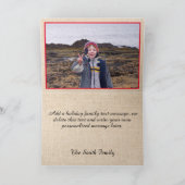 Country Burlap Family Foto Red Frohe Weihnachten (Innenseite)