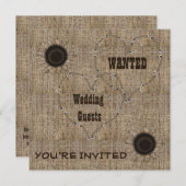 Country Burlap Hochzeitseinladungen Einladung (Vorne/Hinten)
