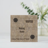 Country Burlap Hochzeitseinladungen Einladung (Stehend Vorderseite)