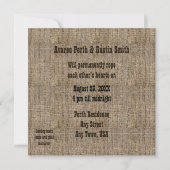 Country Burlap Hochzeitseinladungen Einladung (Rückseite)