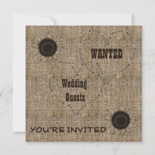 Country Burlap Hochzeitseinladungen Einladung