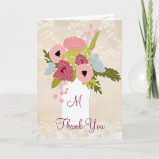 Country Burlap Lace Mason Jar Vielen Dank Dankeskarte