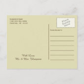 Country Burlap Mason Jar Wedding Ankündigungspostkarte (Rückseite)