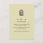 Country Burlap Mason Jar Wedding Detail Begleitkarte (Vorderseite)
