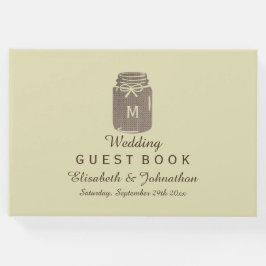 Country Burlap Mason Jar Wedding Gästebuch