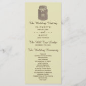 Country Burlap Mason Jar Wedding Programm (Vorderseite)