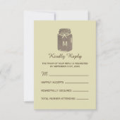 Country Burlap Mason Jar Wedding RSVP Karte (Vorderseite)