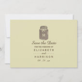 Country Burlap Mason Jar Wedding Save The Date (Vorderseite)