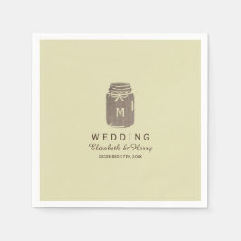 Country Burlap Mason Jar Wedding Serviette